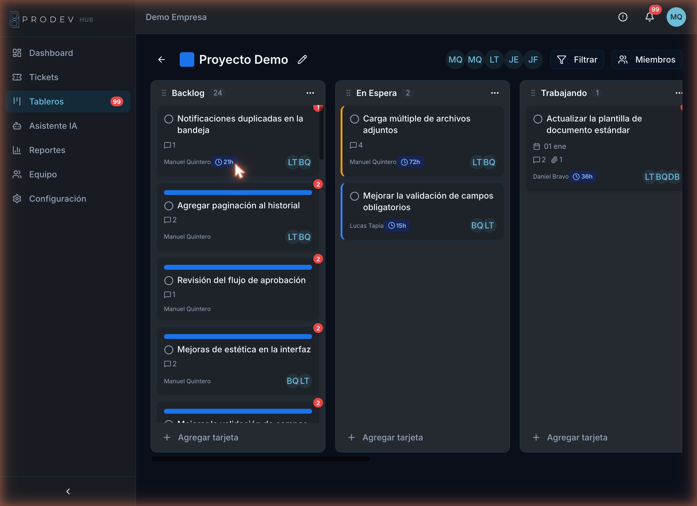 Tablero Kanban